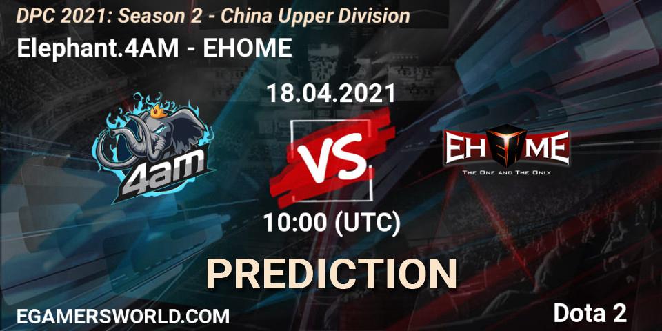 Elephant.4AM vs EHOME: Betting TIp, Match Prediction. 18.04.2021 at 10:02. Dota 2, DPC 2021: Season 2 - China Upper Division