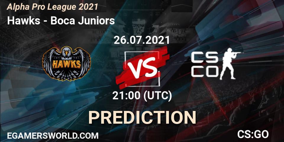 Hawks vs Boca Juniors: Betting TIp, Match Prediction. 26.07.2021 at 21:00. Counter-Strike (CS2), Alpha Pro League 2021