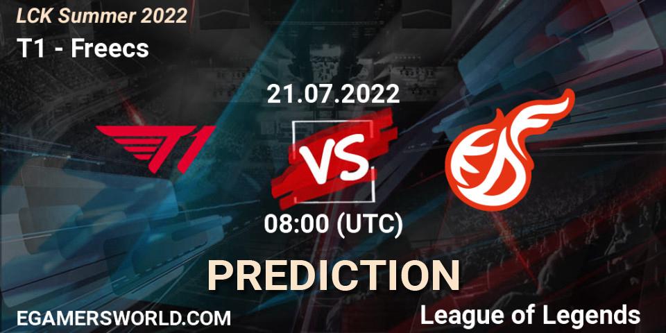 T1 vs Freecs: Betting TIp, Match Prediction. 21.07.2022 at 08:00. LoL, LCK Summer 2022