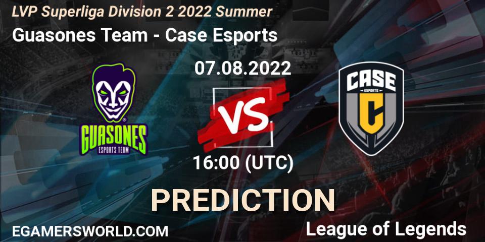 Guasones Team vs Case Esports: Betting TIp, Match Prediction. 07.08.2022 at 16:00. LoL, LVP Superliga Division 2 Summer 2022
