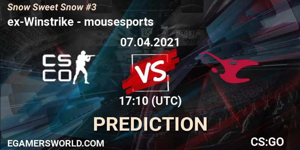 ex-Winstrike vs mousesports: Betting TIp, Match Prediction. 07.04.21. CS2 (CS:GO), Snow Sweet Snow #3