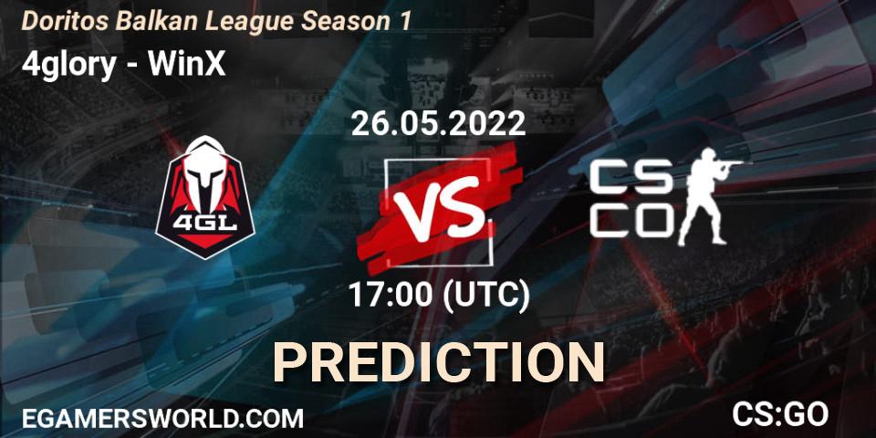 4glory vs WinX: Betting TIp, Match Prediction. 26.05.2022 at 17:00. Counter-Strike (CS2), Doritos Balkan League Season 1