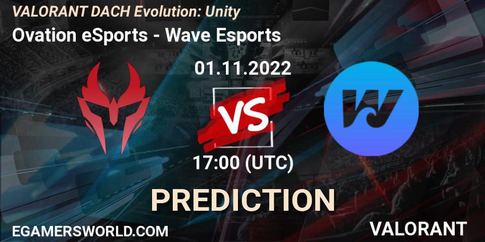 Ovation eSports vs Wave Esports: Betting TIp, Match Prediction. 01.11.2022 at 18:00. VALORANT, VALORANT DACH Evolution: Unity