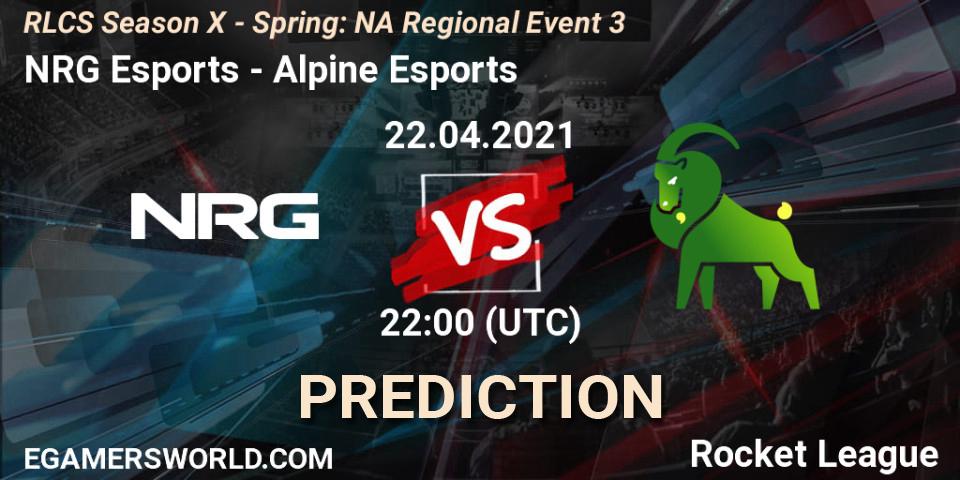NRG Esports vs Alpine Esports: Betting TIp, Match Prediction. 22.04.21. Rocket League, RLCS Season X - Spring: NA Regional Event 3