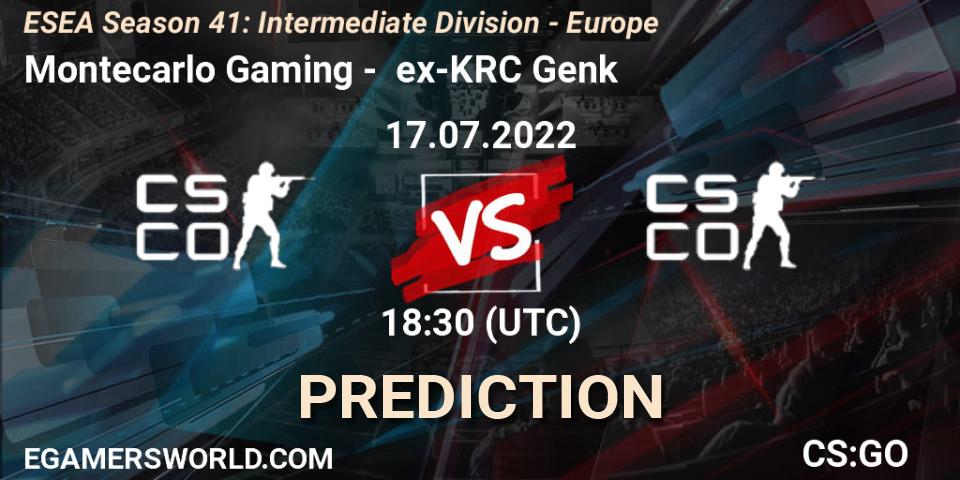 Montecarlo Gaming vs ex-KRC Genk: Betting TIp, Match Prediction. 17.07.2022 at 17:00. Counter-Strike (CS2), ESEA Season 41: Intermediate Division - Europe