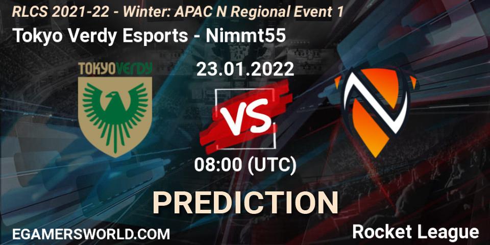 Tokyo Verdy Esports vs Nimmt55: Betting TIp, Match Prediction. 23.01.2022 at 10:00. Rocket League, RLCS 2021-22 - Winter: APAC N Regional Event 1