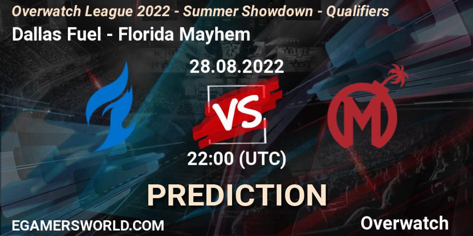Dallas Fuel vs Florida Mayhem: Betting TIp, Match Prediction. 28.08.22. Overwatch, Overwatch League 2022 - Summer Showdown - Qualifiers