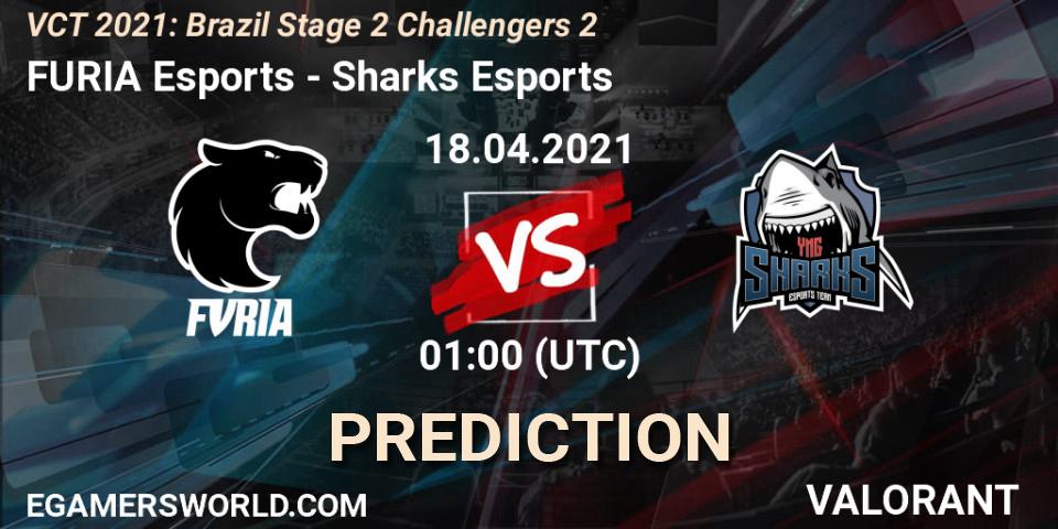 FURIA Esports vs Sharks Esports: Betting TIp, Match Prediction. 18.04.2021 at 01:00. VALORANT, VCT 2021: Brazil Stage 2 Challengers 2