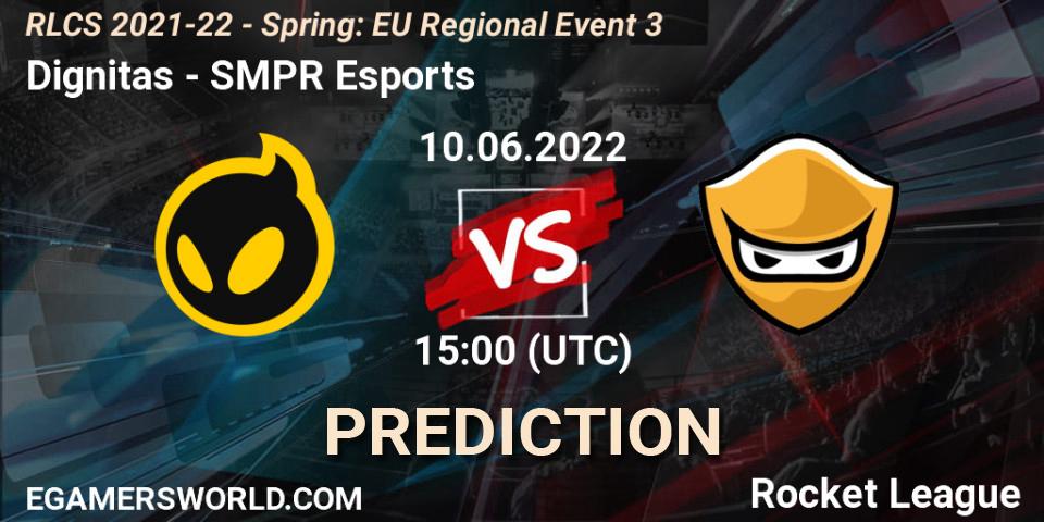 Dignitas vs SMPR Esports: Betting TIp, Match Prediction. 10.06.2022 at 15:00. Rocket League, RLCS 2021-22 - Spring: EU Regional Event 3