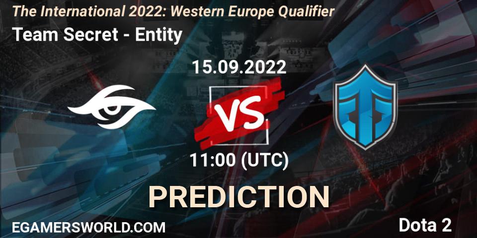 Team Secret vs Entity: Betting TIp, Match Prediction. 15.09.2022 at 10:33. Dota 2, The International 2022: Western Europe Qualifier