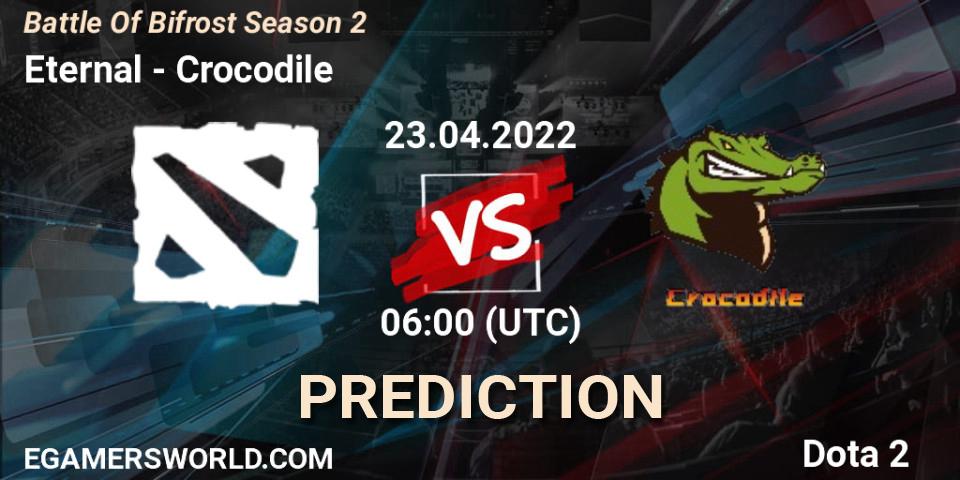 Eternal vs Crocodile: Betting TIp, Match Prediction. 23.04.2022 at 06:15. Dota 2, Battle Of Bifrost Season 2