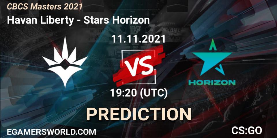 Havan Liberty vs Stars Horizon: Betting TIp, Match Prediction. 11.11.2021 at 19:20. Counter-Strike (CS2), CBCS Masters 2021