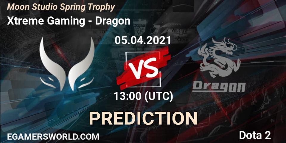 Xtreme Gaming vs Dragon: Betting TIp, Match Prediction. 05.04.2021 at 08:05. Dota 2, Moon Studio Spring Trophy