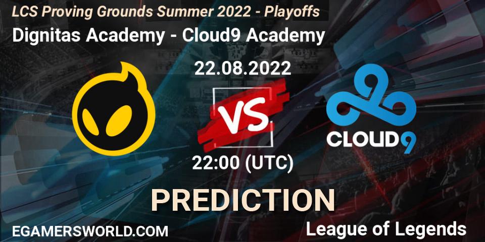 Dignitas Academy vs Cloud9 Academy: Betting TIp, Match Prediction. 22.08.22. LoL, LCS Proving Grounds Summer 2022 - Playoffs