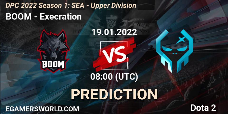 BOOM vs Execration: Betting TIp, Match Prediction. 19.01.2022 at 08:01. Dota 2, DPC 2022 Season 1: SEA - Upper Division