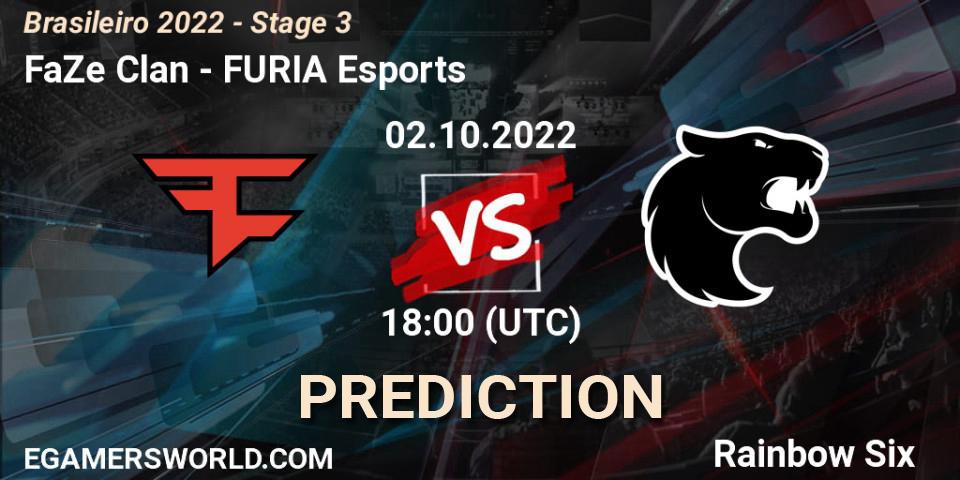 FaZe Clan vs FURIA Esports: Betting TIp, Match Prediction. 02.10.2022 at 18:00. Rainbow Six, Brasileirão 2022 - Stage 3