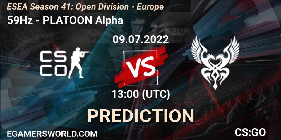 59Hz vs PLATOON Alpha: Betting TIp, Match Prediction. 09.07.2022 at 13:00. Counter-Strike (CS2), ESEA Season 41: Open Division - Europe