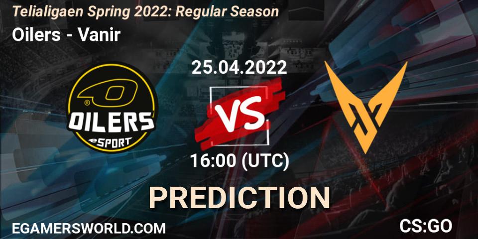 Oilers vs Vanir: Betting TIp, Match Prediction. 25.04.2022 at 16:00. Counter-Strike (CS2), Telialigaen Spring 2022: Regular Season