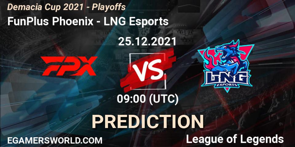 FunPlus Phoenix vs LNG Esports: Betting TIp, Match Prediction. 25.12.21. LoL, Demacia Cup 2021 - Playoffs