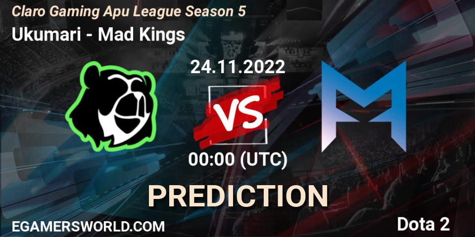 Ukumari vs Mad Kings: Betting TIp, Match Prediction. 24.11.22. Dota 2, Claro Gaming Apu League Season 5