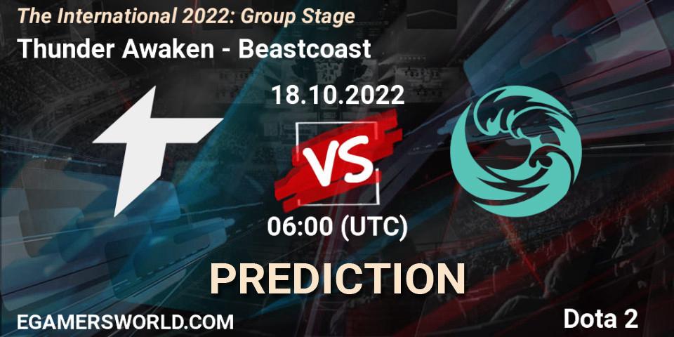Thunder Awaken vs Beastcoast: Betting TIp, Match Prediction. 18.10.2022 at 06:37. Dota 2, The International 2022: Group Stage