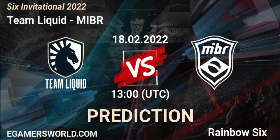 Team Liquid vs MIBR: Betting TIp, Match Prediction. 18.02.2022 at 13:00. Rainbow Six, Six Invitational 2022