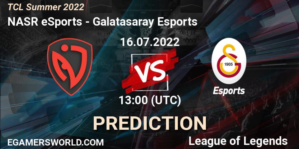 NASR eSports vs Galatasaray Esports: Betting TIp, Match Prediction. 16.07.2022 at 15:00. LoL, TCL Summer 2022