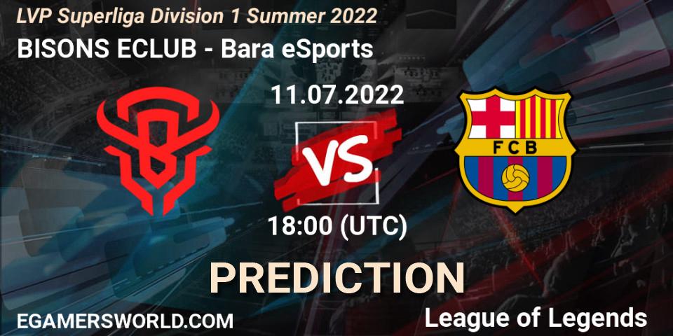 BISONS ECLUB vs Barça eSports: Betting TIp, Match Prediction. 11.07.2022 at 18:00. LoL, LVP Superliga Division 1 Summer 2022