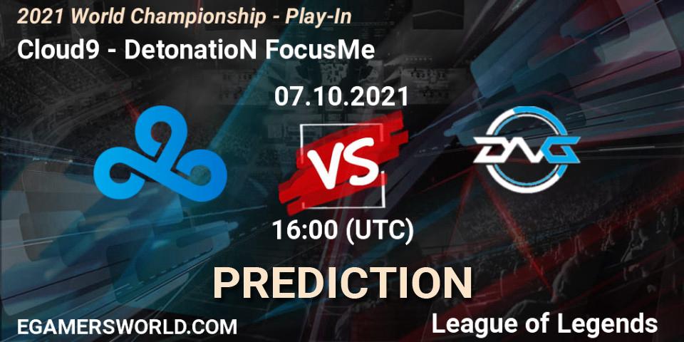 Cloud9 vs DetonatioN FocusMe: Betting TIp, Match Prediction. 07.10.21. LoL, 2021 World Championship - Play-In