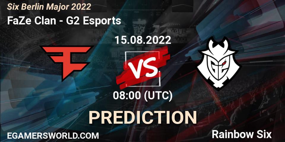 G2 Esports vs FaZe Clan: Betting TIp, Match Prediction. 17.08.2022 at 18:40. Rainbow Six, Six Berlin Major 2022