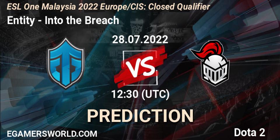 Entity vs Into the Breach: Betting TIp, Match Prediction. 28.07.2022 at 12:30. Dota 2, ESL One Malaysia 2022 Europe/CIS: Closed Qualifier