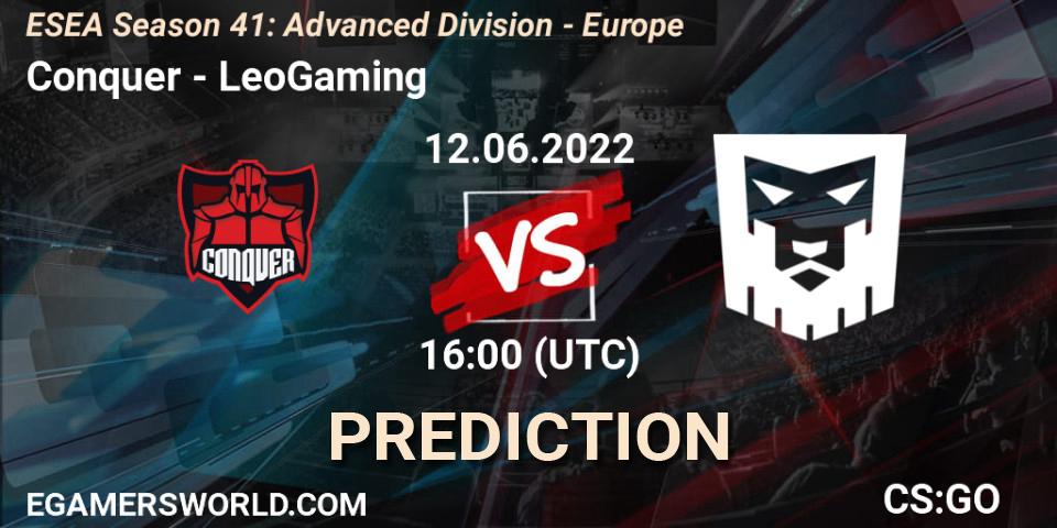 Conquer vs LeoGaming: Betting TIp, Match Prediction. 12.06.22. CS2 (CS:GO), ESEA Season 41: Advanced Division - Europe
