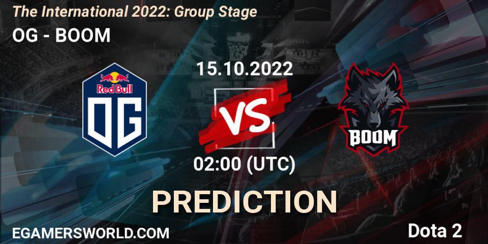 OG vs BOOM: Betting TIp, Match Prediction. 15.10.22. Dota 2, The International 2022: Group Stage