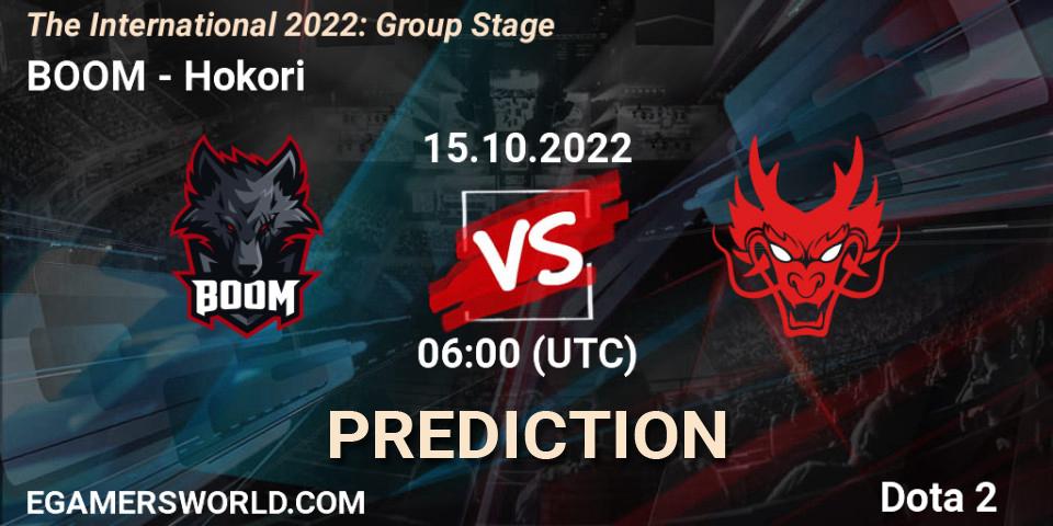 BOOM vs Hokori: Betting TIp, Match Prediction. 15.10.2022 at 07:15. Dota 2, The International 2022: Group Stage