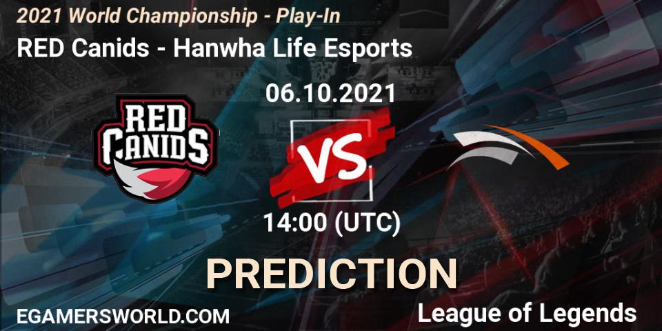RED Canids vs Hanwha Life Esports: Betting TIp, Match Prediction. 06.10.2021 at 13:55. LoL, 2021 World Championship - Play-In