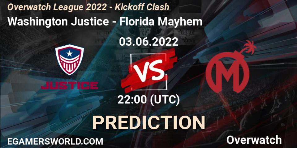 Washington Justice vs Florida Mayhem: Betting TIp, Match Prediction. 03.06.22. Overwatch, Overwatch League 2022 - Kickoff Clash