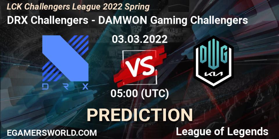 DRX Challengers vs DAMWON Gaming Challengers: Betting TIp, Match Prediction. 03.03.2022 at 05:00. LoL, LCK Challengers League 2022 Spring