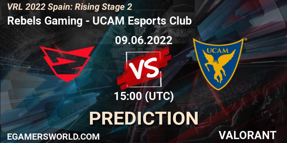 Rebels Gaming vs UCAM Esports Club: Betting TIp, Match Prediction. 09.06.2022 at 15:00. VALORANT, VRL 2022 Spain: Rising Stage 2