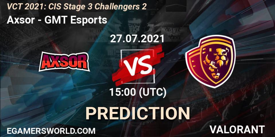 Axsor vs GMT Esports: Betting TIp, Match Prediction. 27.07.2021 at 15:00. VALORANT, VCT 2021: CIS Stage 3 Challengers 2