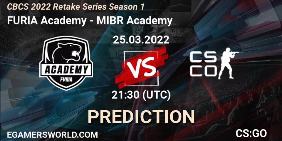 FURIA Academy vs MIBR Academy: Betting TIp, Match Prediction. 25.03.2022 at 21:30. Counter-Strike (CS2), CBCS 2022 Retake Series Season 1