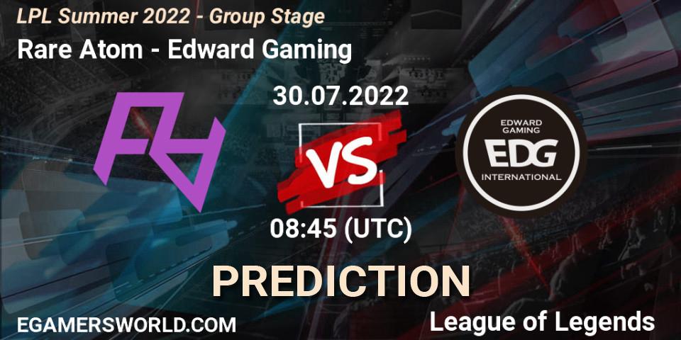 Rare Atom vs Edward Gaming: Betting TIp, Match Prediction. 30.07.22. LoL, LPL Summer 2022 - Group Stage
