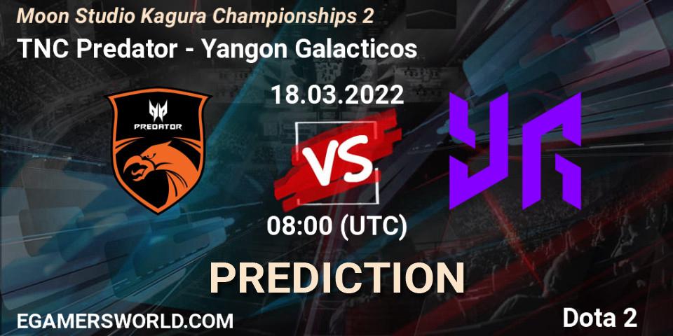TNC Predator vs Yangon Galacticos: Betting TIp, Match Prediction. 18.03.2022 at 08:17. Dota 2, Moon Studio Kagura Championships 2