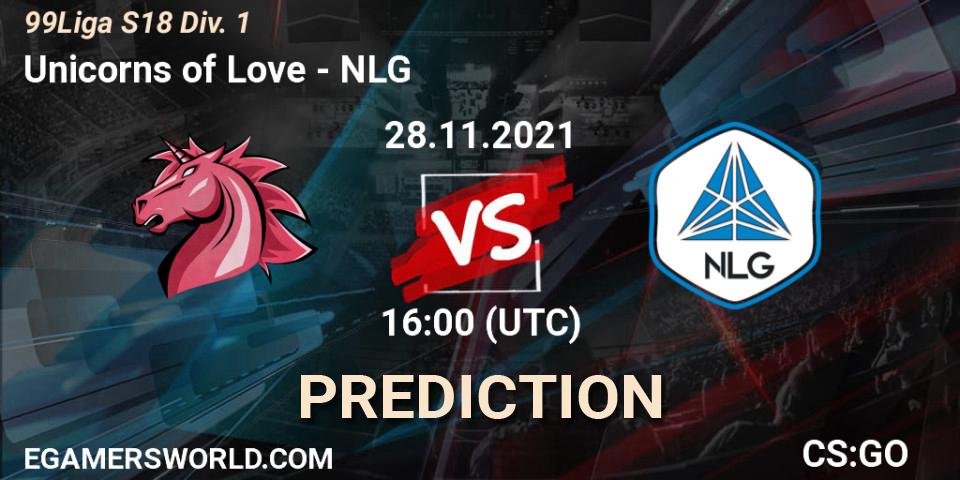 Unicorns of Love vs NLG: Betting TIp, Match Prediction. 28.11.21. CS2 (CS:GO), 99Liga S18 Div. 1