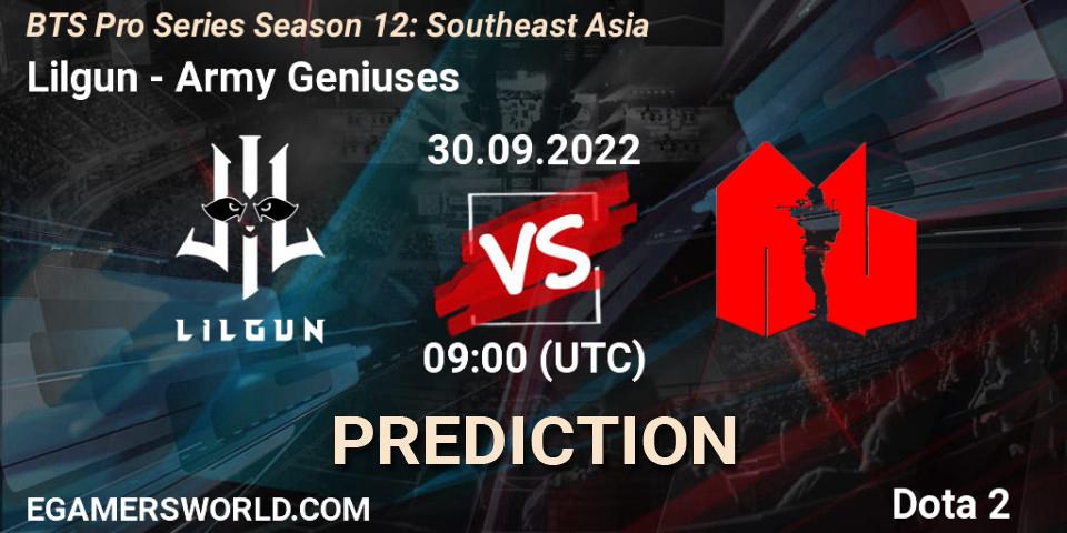 Lilgun vs Army Geniuses: Betting TIp, Match Prediction. 30.09.22. Dota 2, BTS Pro Series Season 12: Southeast Asia