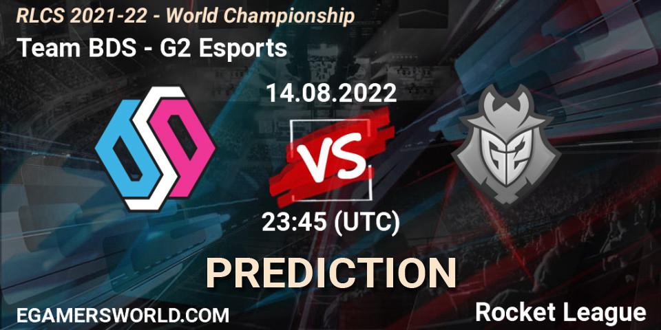 Team BDS vs G2 Esports: Betting TIp, Match Prediction. 15.08.2022 at 00:10. Rocket League, RLCS 2021-22 - World Championship