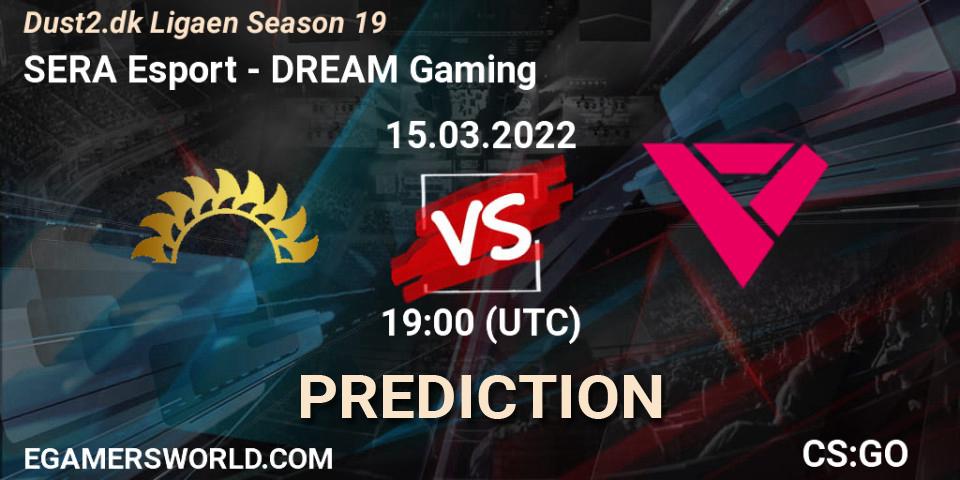 SERA Esport vs DREAM Gaming: Betting TIp, Match Prediction. 15.03.2022 at 19:00. Counter-Strike (CS2), Dust2.dk Ligaen Season 19