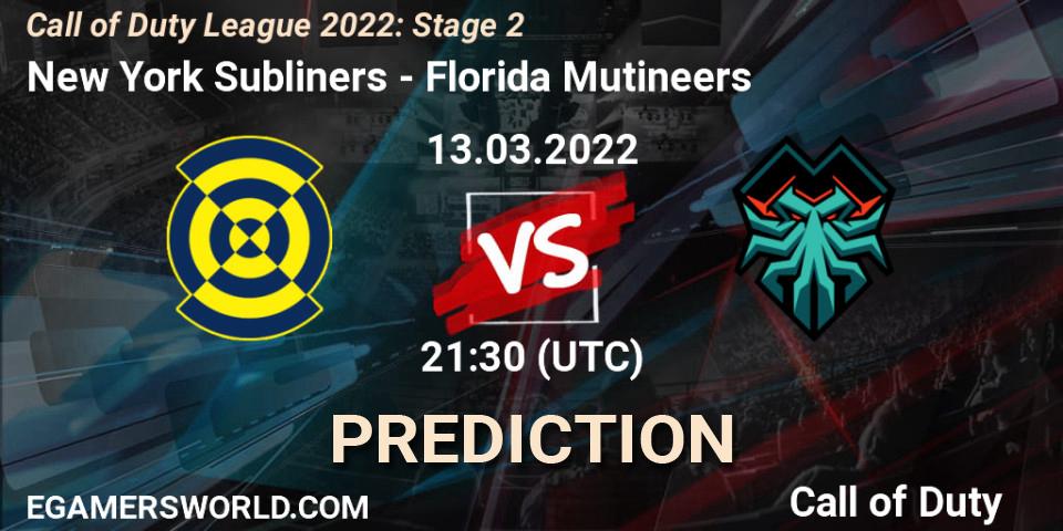 New York Subliners vs Florida Mutineers: Betting TIp, Match Prediction. 13.03.2022 at 20:30. Call of Duty, Call of Duty League 2022: Stage 2