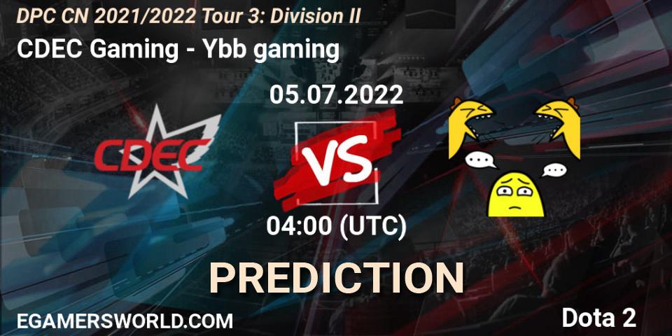 CDEC Gaming vs Ybb gaming: Betting TIp, Match Prediction. 05.07.22. Dota 2, DPC CN 2021/2022 Tour 3: Division II