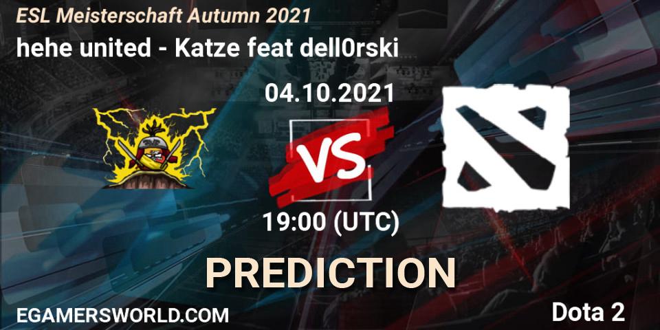 hehe united vs Katze feat dell0rski: Betting TIp, Match Prediction. 06.10.2021 at 17:02. Dota 2, ESL Meisterschaft Autumn 2021