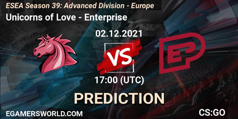 Unicorns of Love vs Enterprise: Betting TIp, Match Prediction. 02.12.21. CS2 (CS:GO), ESEA Season 39: Advanced Division - Europe